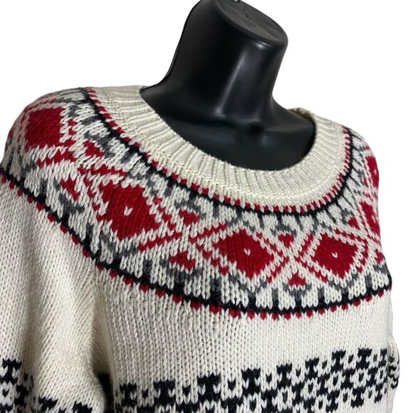 Talbots Sweater Womens M Petite Fair Isle Classic Preppy Nordic Cozy Wool Blend - Picture 6 of 10